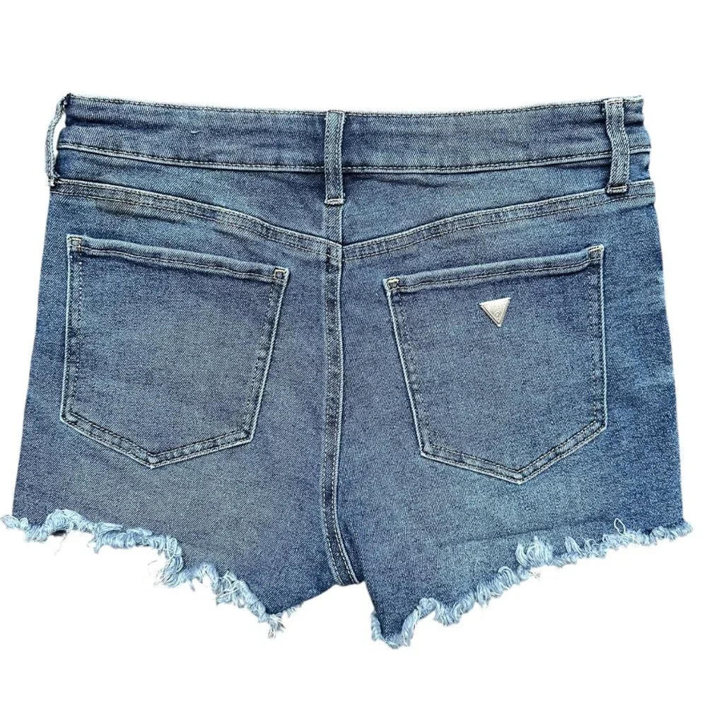 Guess Vintage Denim Cut Off Shorts Frayed Button‎ Front Y2K 90's 80's Size 30